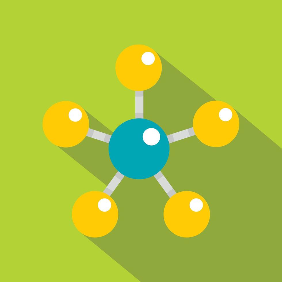 Colorful molecule structure dna icon, flat style vector