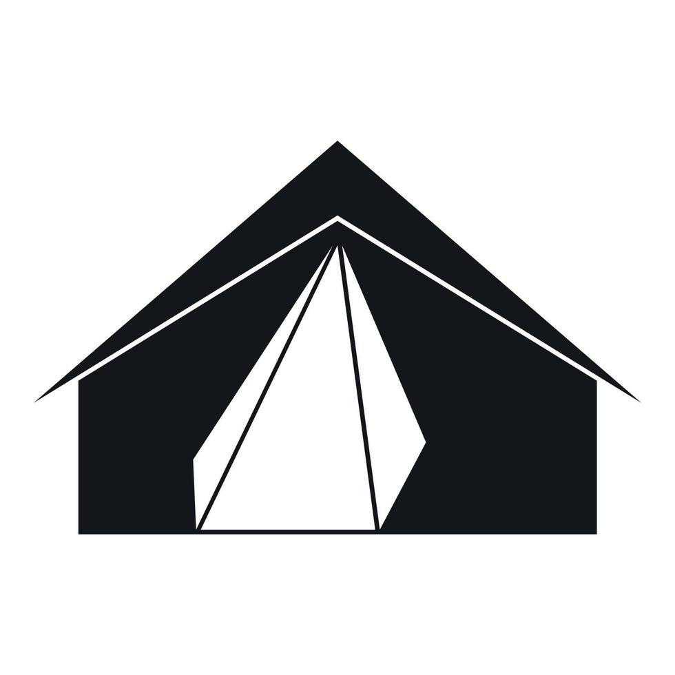 Open tent icon, simple style vector