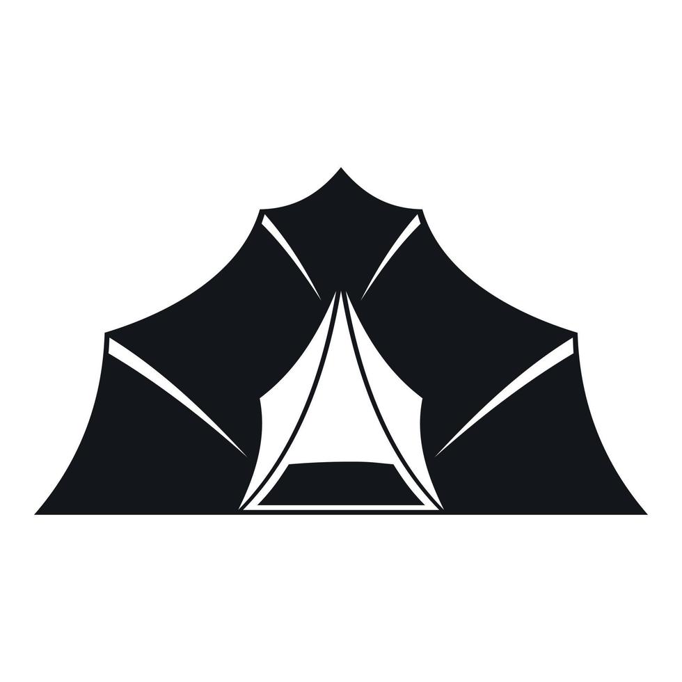 Hiking and camping tent icon, simple style vector