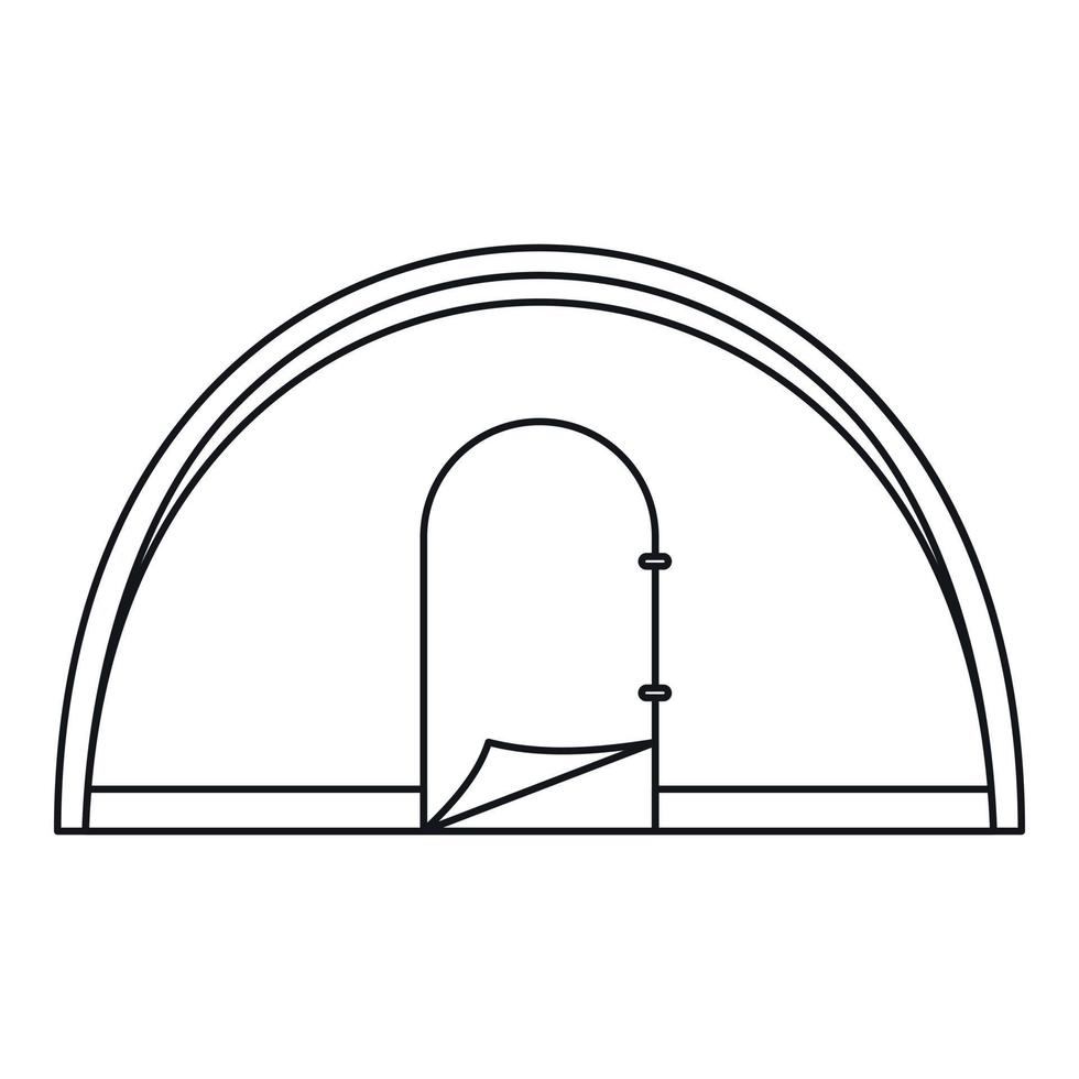icono de tienda de campaña de cúpula, estilo de esquema vector