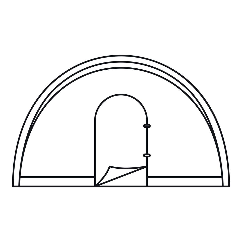Dome camping tent icon, outline style vector