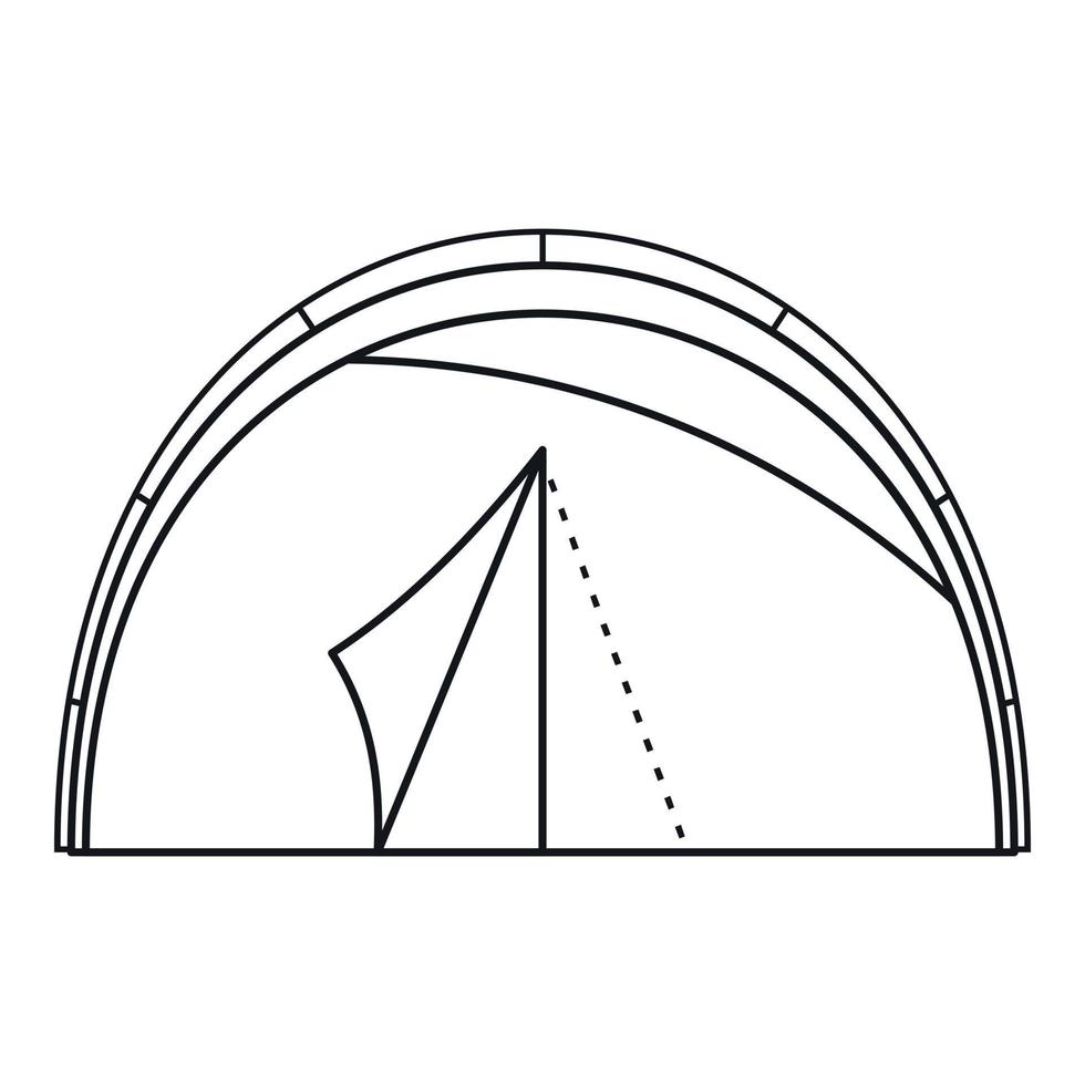 Semicircular tent icon, outline style vector