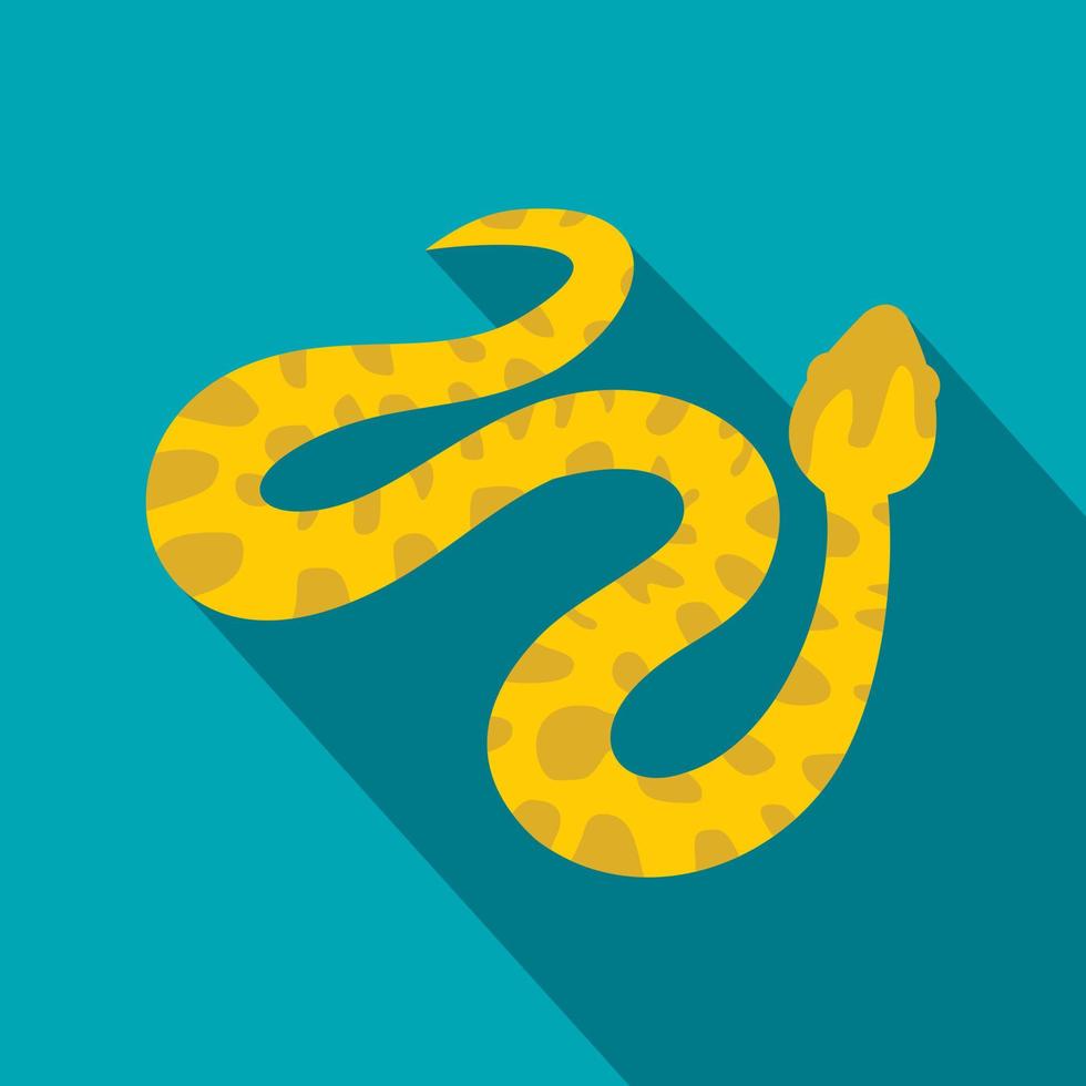 Yellow spotted snake icon, flat style vector