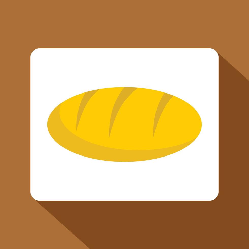 Loaf bread icon, flat style vector