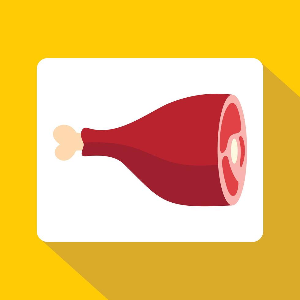 Meat leg icon, flat style vector