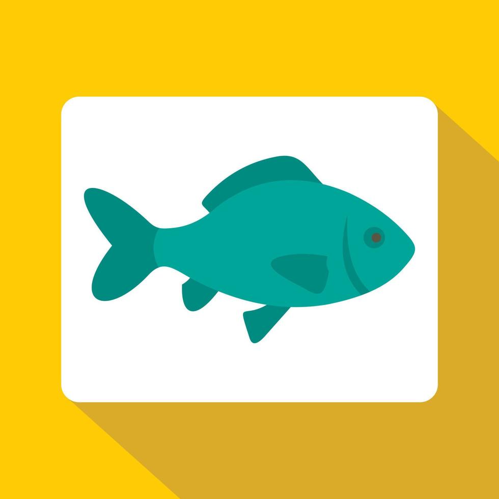 icono de pescado crudo fresco, estilo plano vector