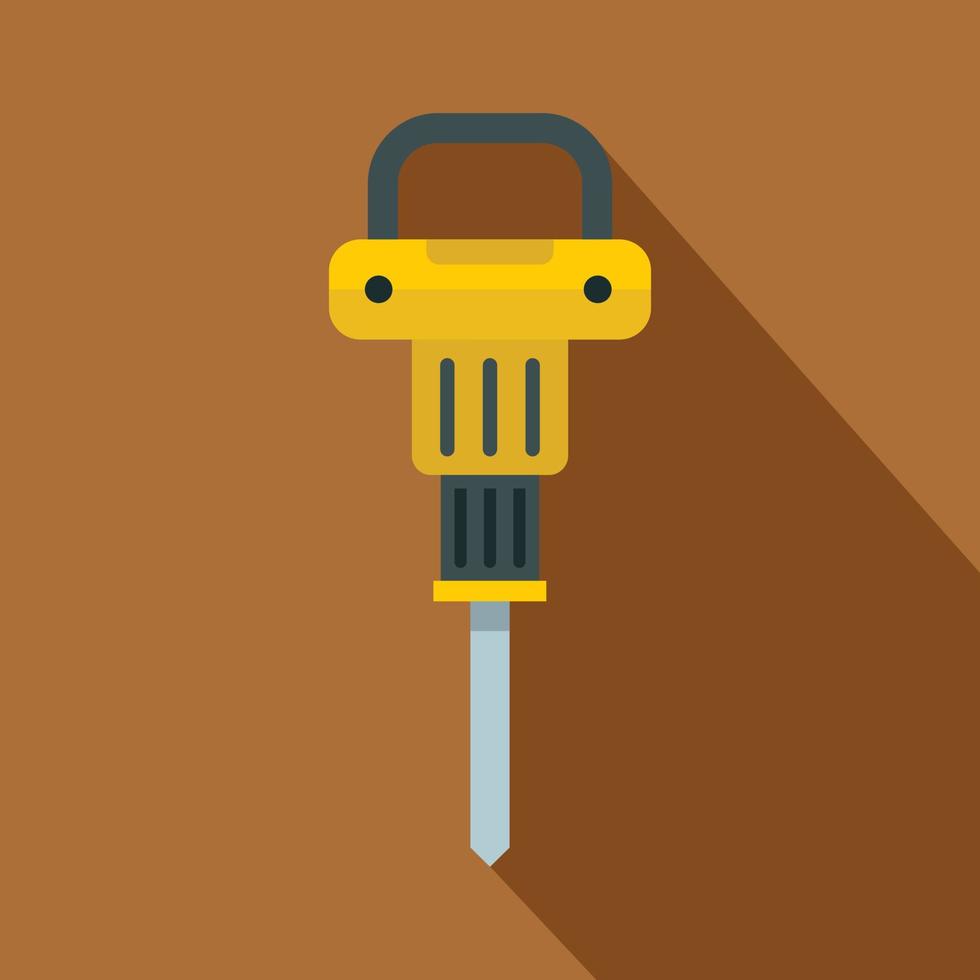 Pneumatic hammer icon, flat style vector