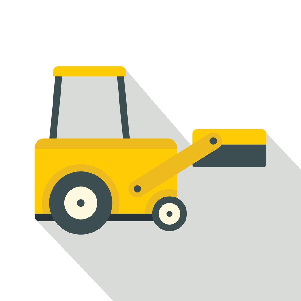 camión amarillo para levantar el icono de carga, estilo plano vector