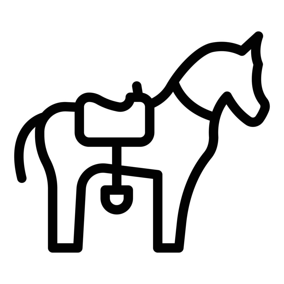 vector de contorno de icono de caballo de hipódromo. carrera deportiva