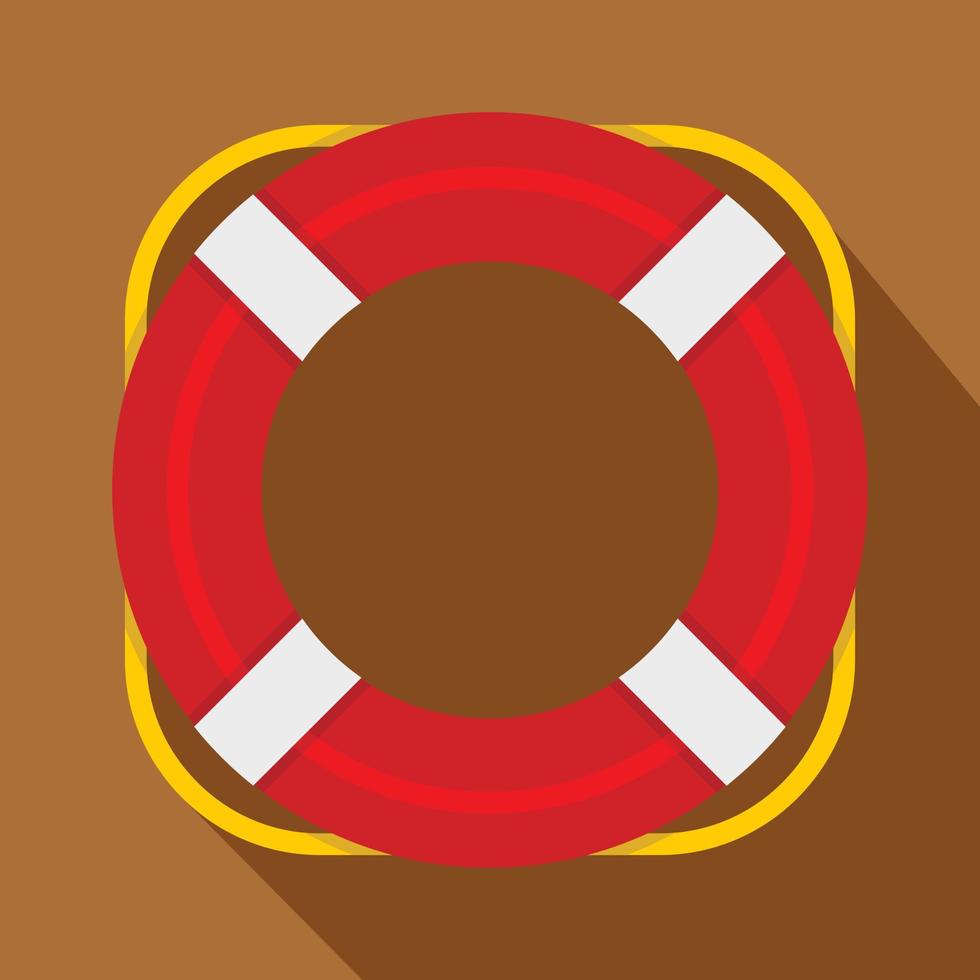 Lifebuoy icon, flat style vector