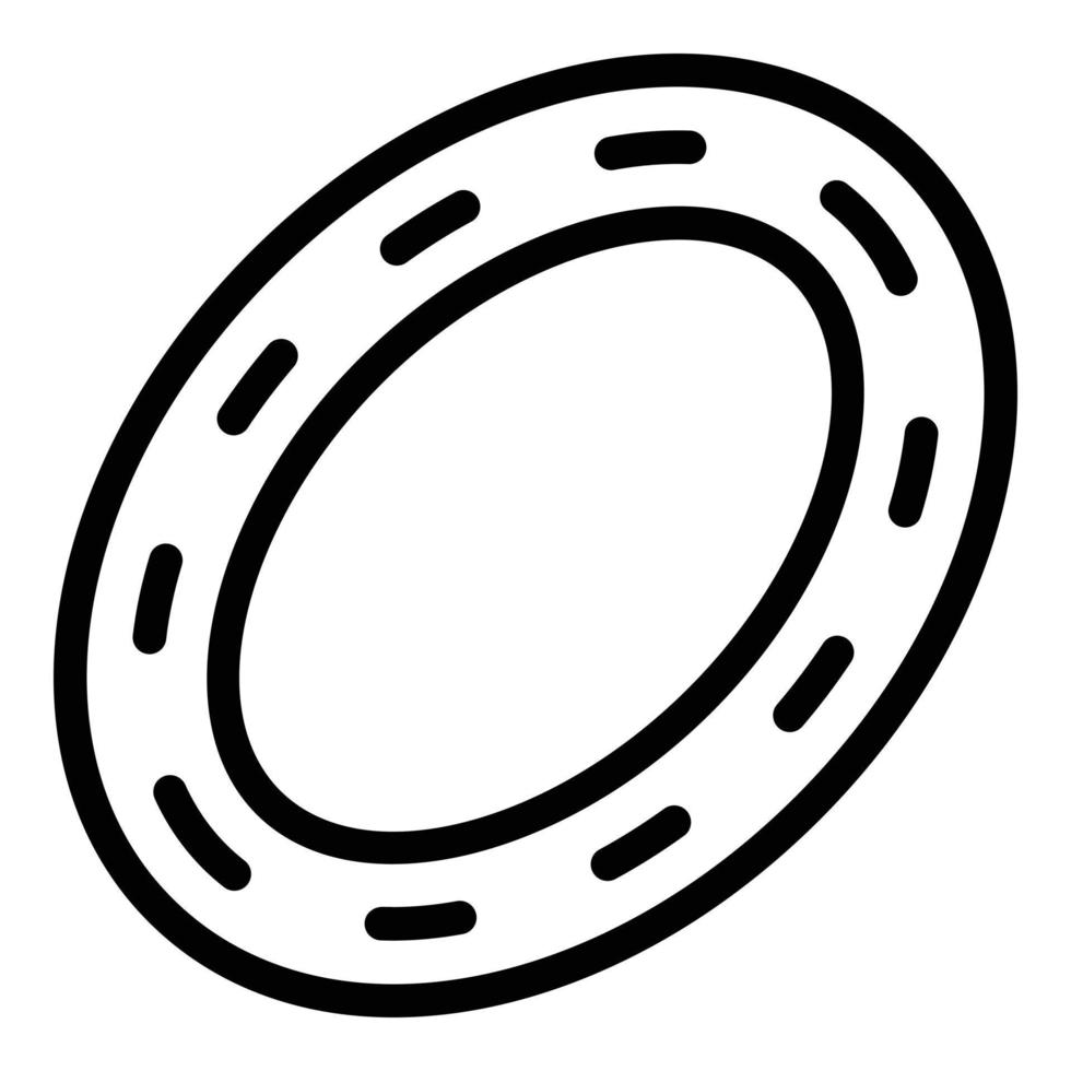 Oval racetrack icon outline vector. Start circuit vector