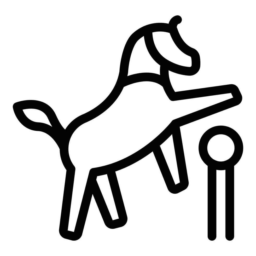 vector de contorno de icono de salto de caballo. carrera de jinetes