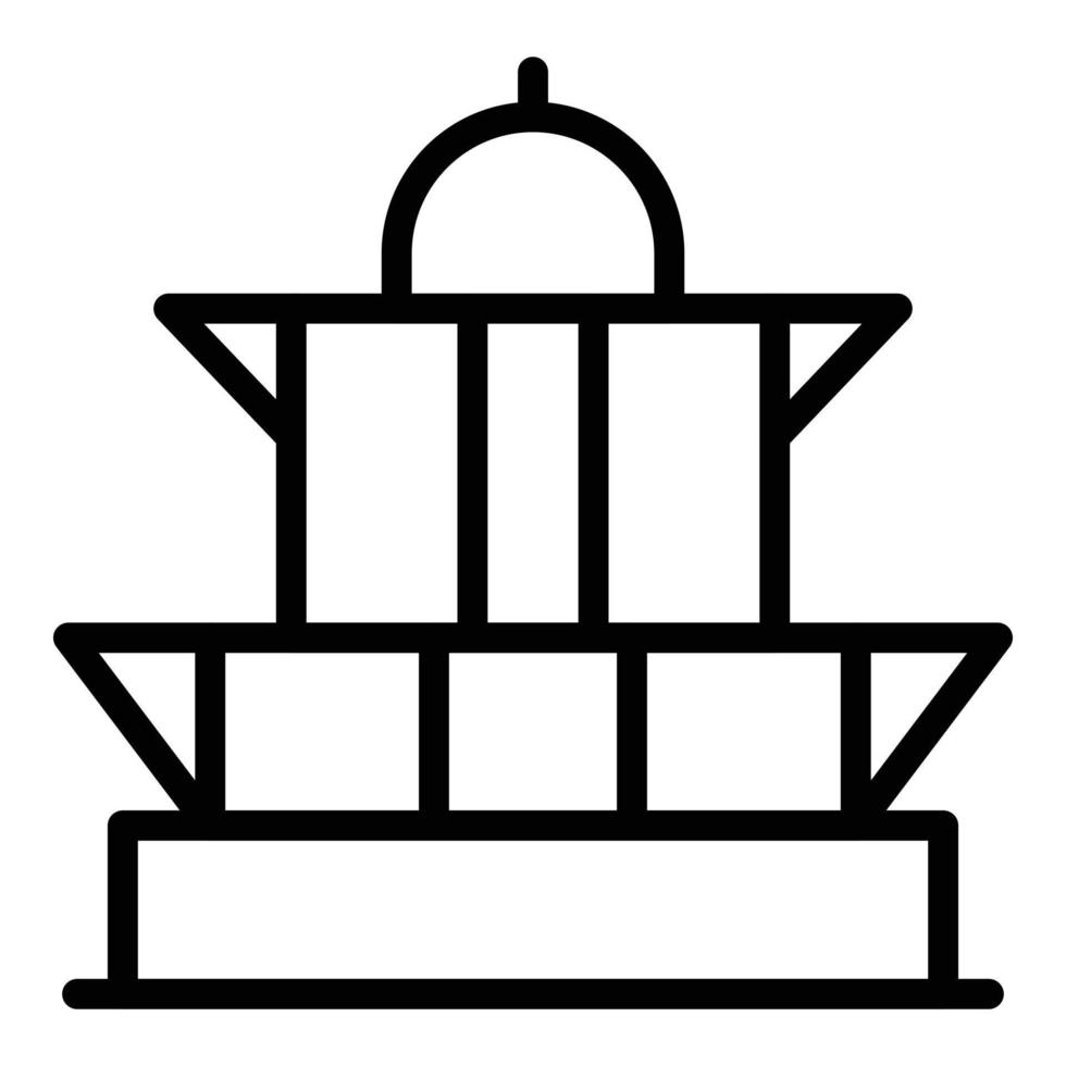World monument icon outline vector. City house vector