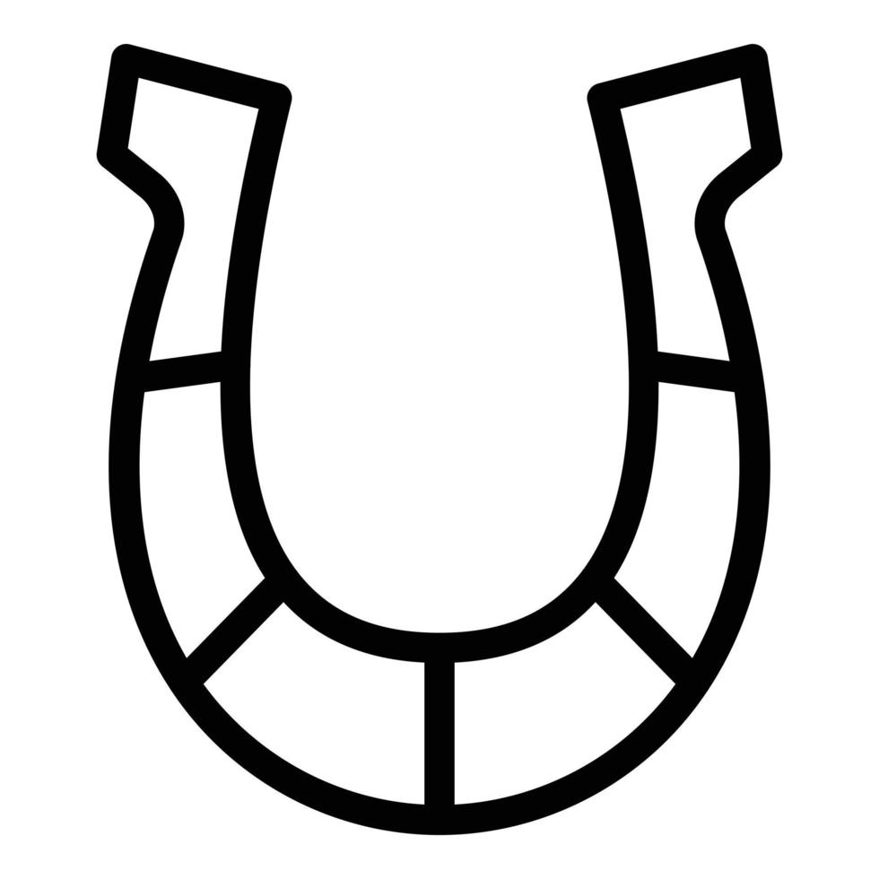 vector de contorno de icono de herradura. jinete de caballos