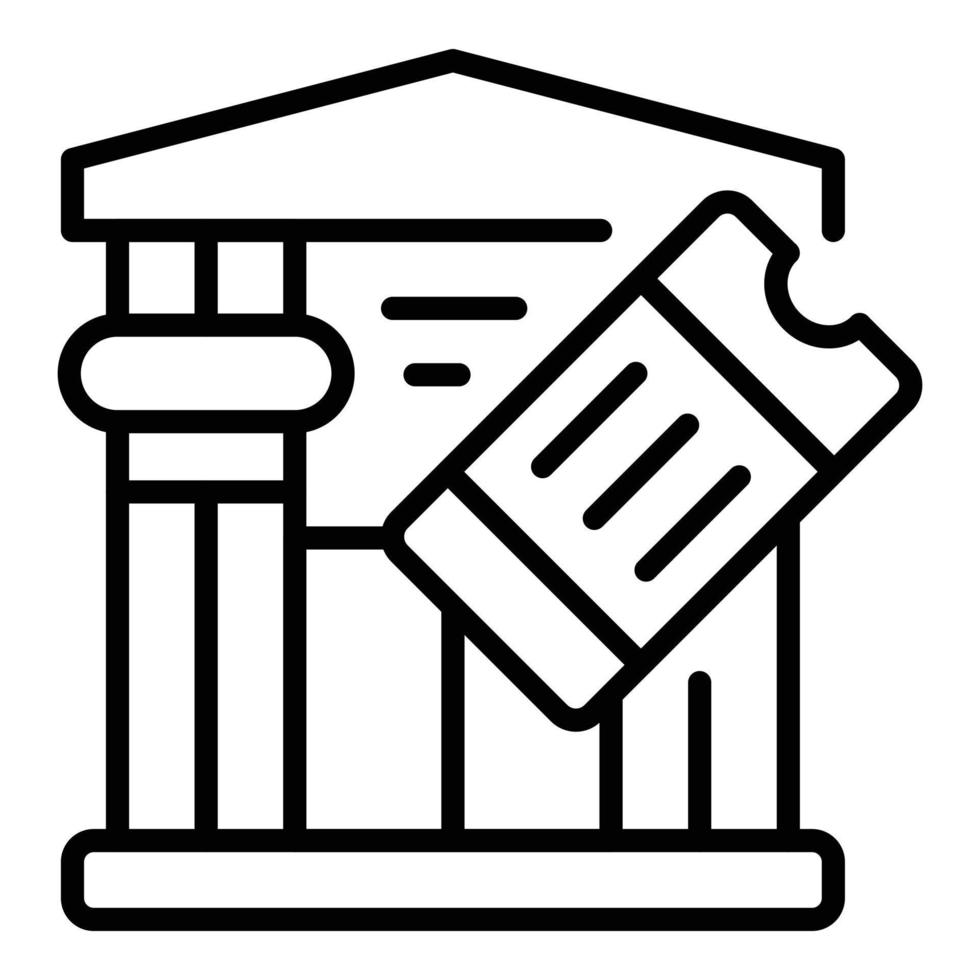Admit museum ticket icon outline vector. Coupon pass vector