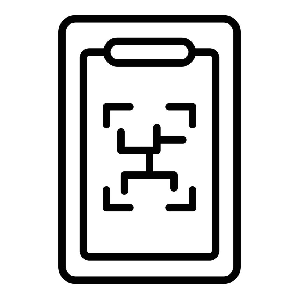 Online phone museum icon outline vector. Pass ticket vector