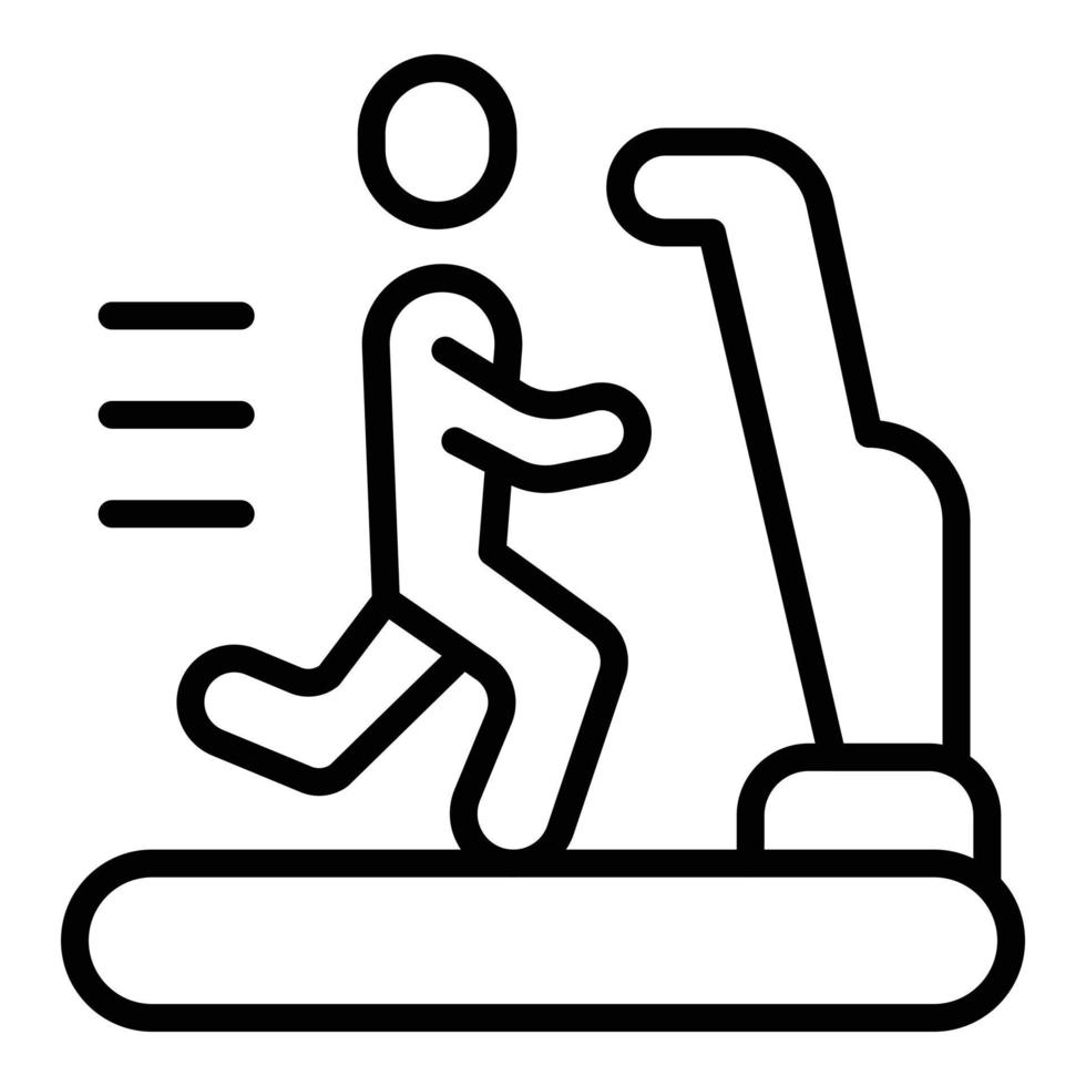 Treadmill icon outline vector. Jump rope vector