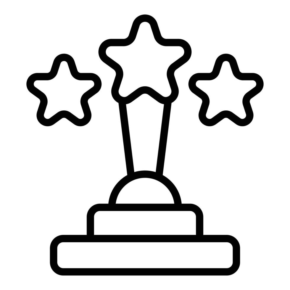 vector de contorno de icono de copa de estrella. programa de cine