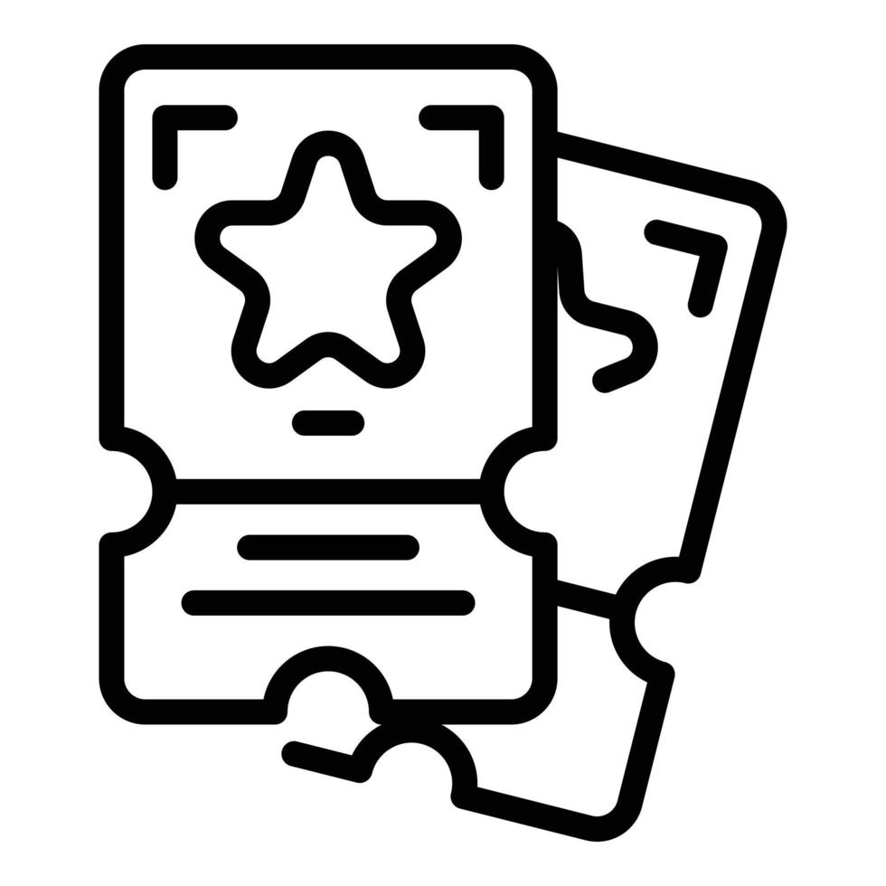 Star zoo ticket icon outline vector. Movie animal vector