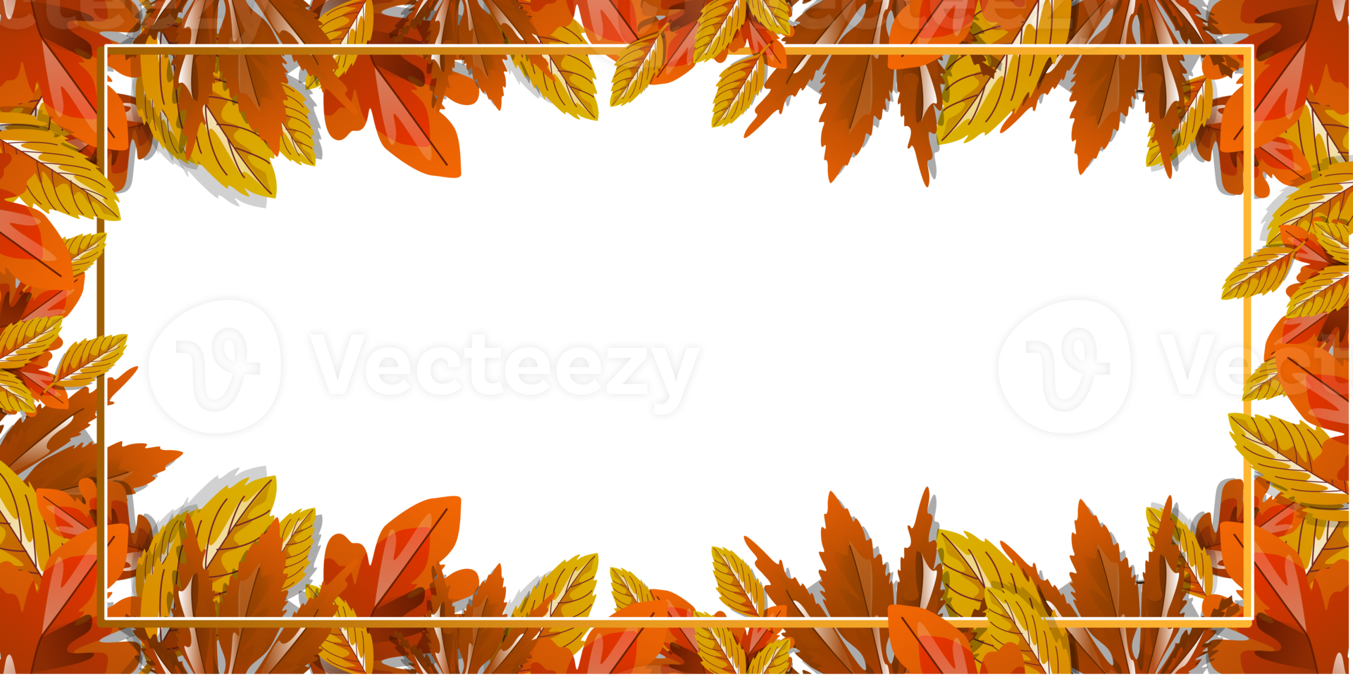 Autumn Background With Leaves and Frame Copy space Vector design