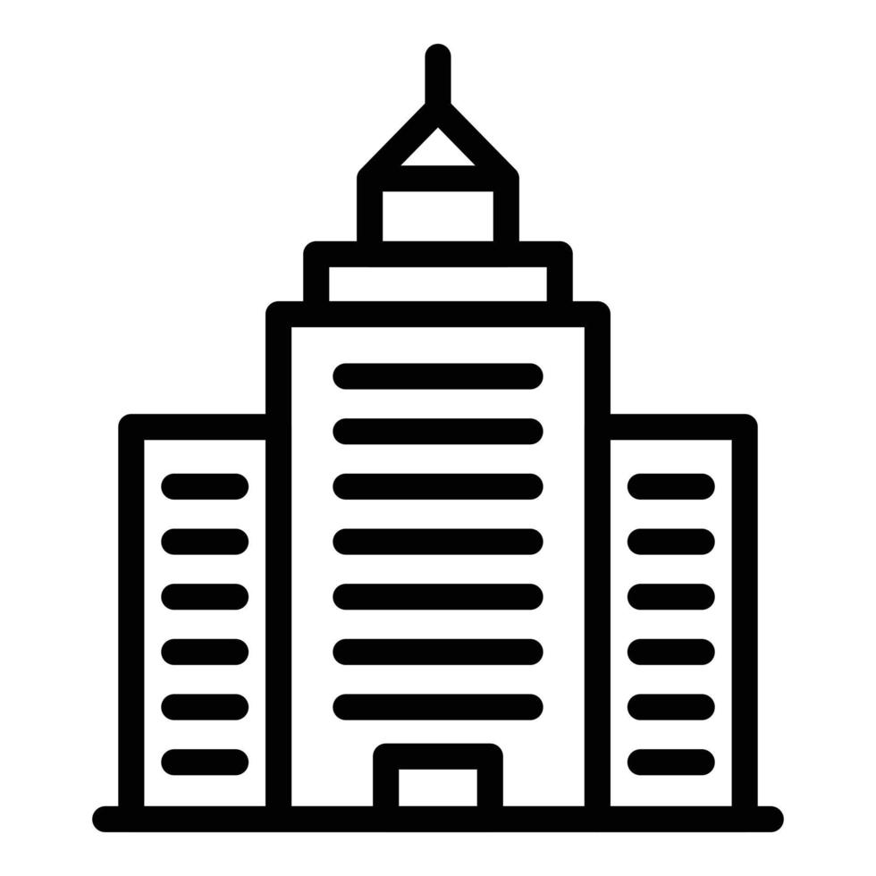 Bank building icon outline vector. Modern store vector