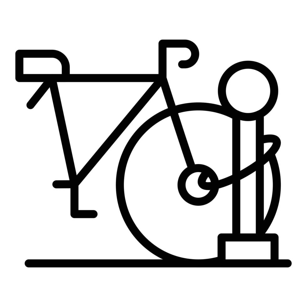 vector de contorno de icono de candado de estacionamiento de bicicletas. estacionamiento