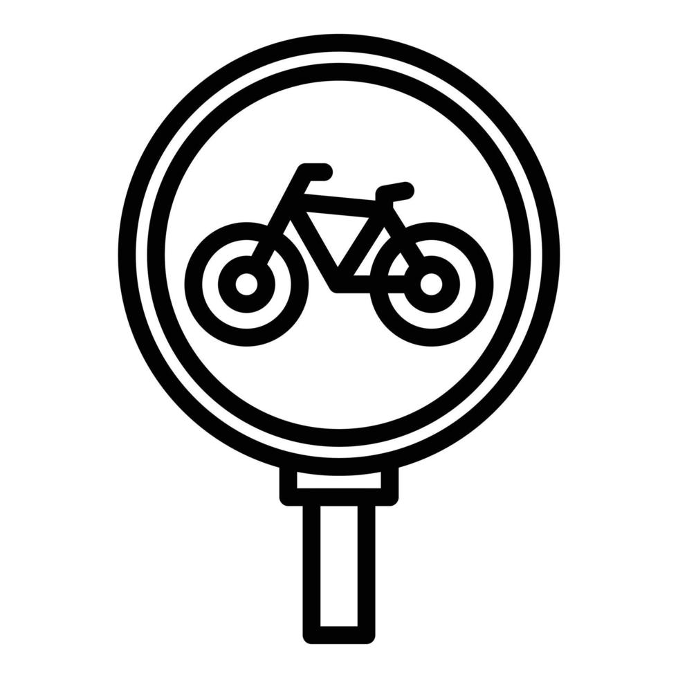 vector de contorno de icono de señal de carretera. estacionamiento de bicicletas