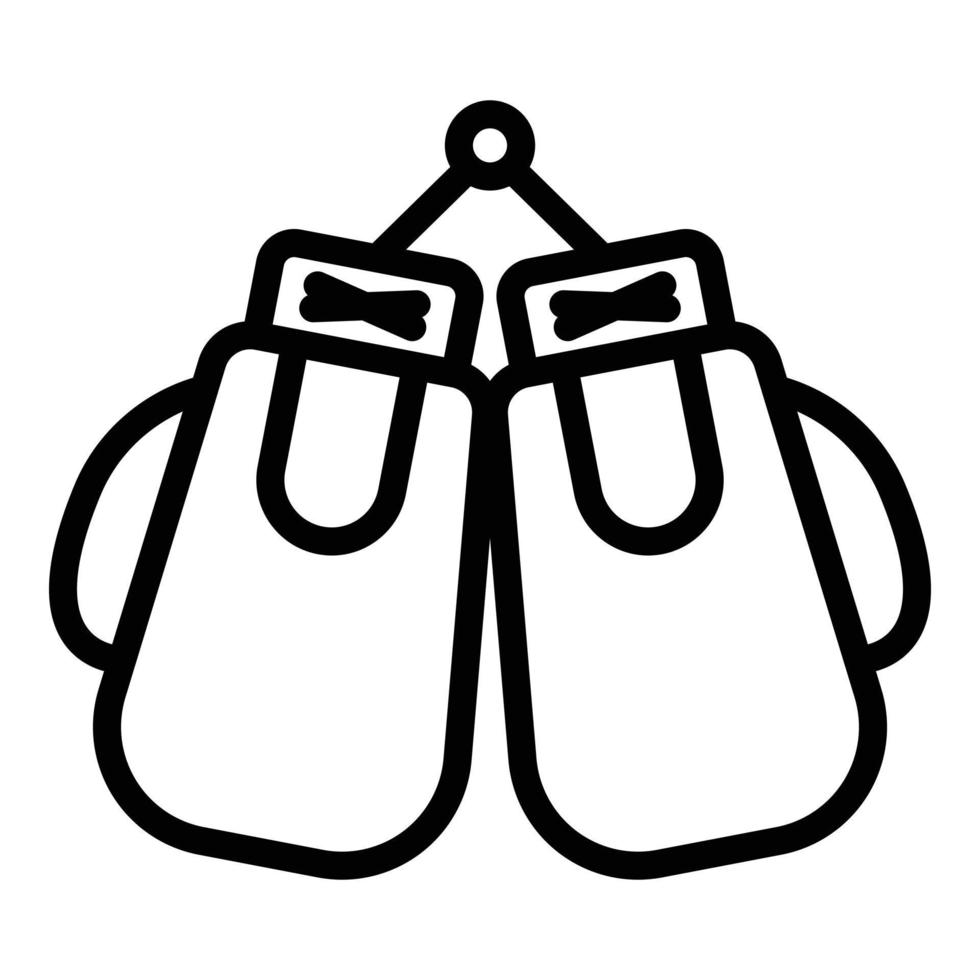 vector de contorno de icono de guantes de caja de gimnasio. guante de deporte
