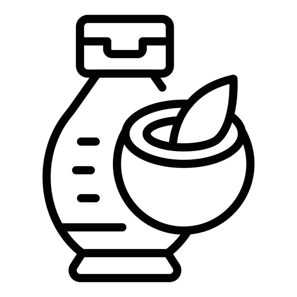Oil bottle icon outline vector. Milk shampoo vector