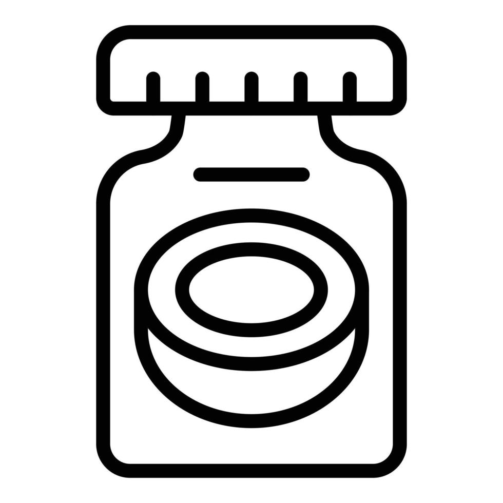 Coconut jar icon outline vector. Natural cream vector