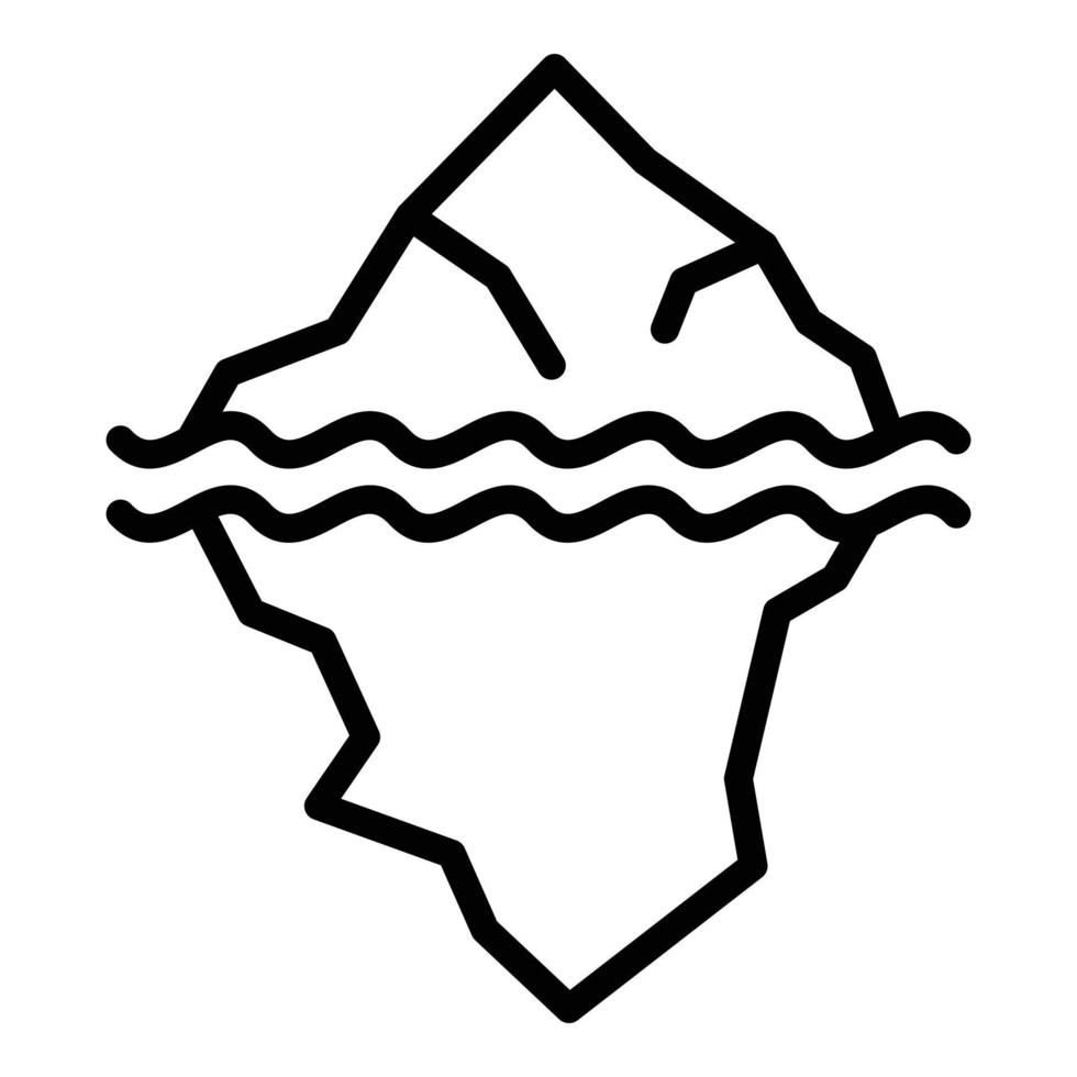 vector de contorno de icono de glaciar de montaña. iceberg de agua