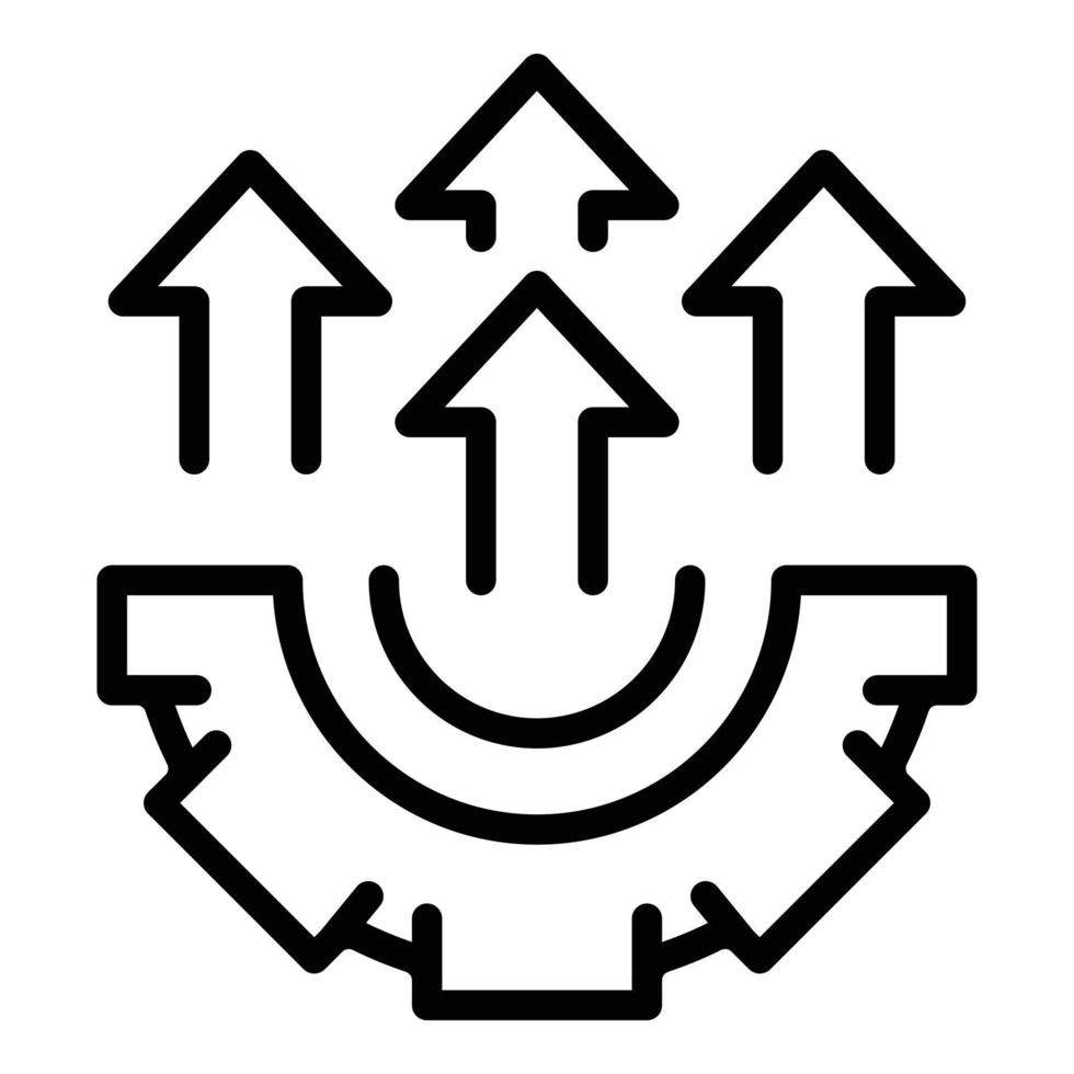 Gear update icon outline vector. Self work vector