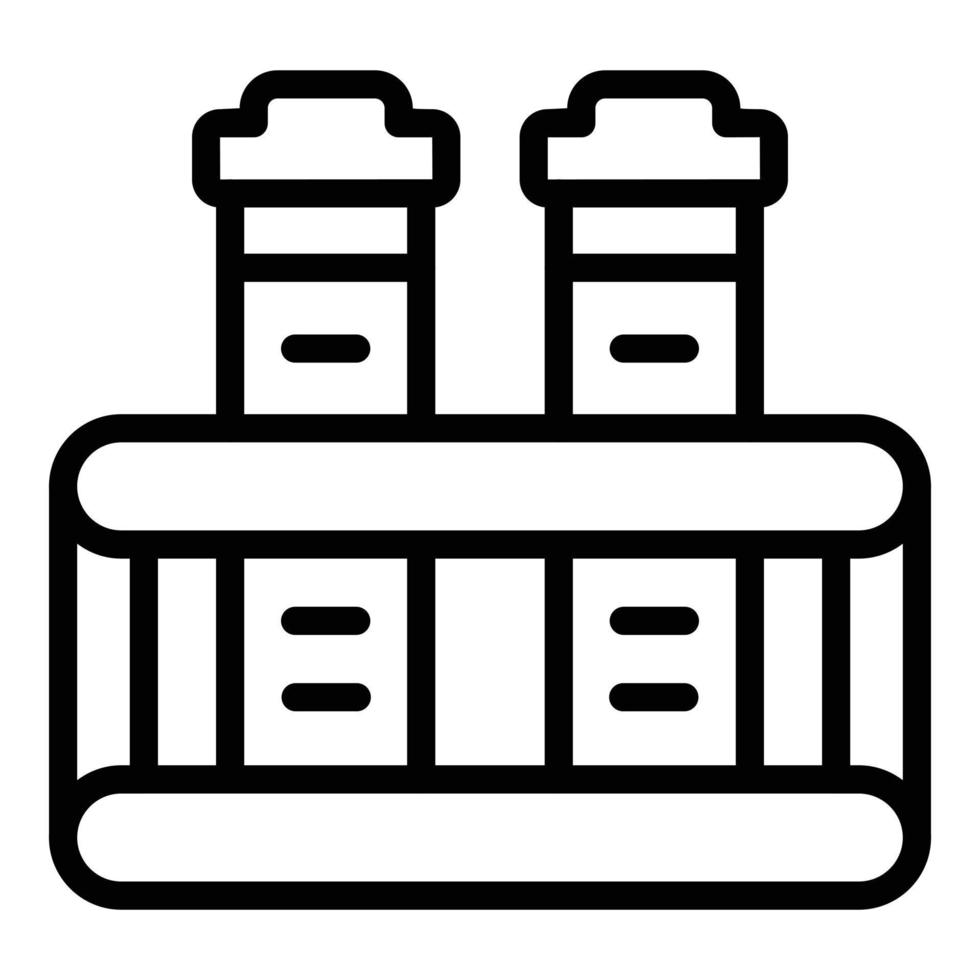 vector de contorno de icono de soporte de tubo de ensayo. pcr salud