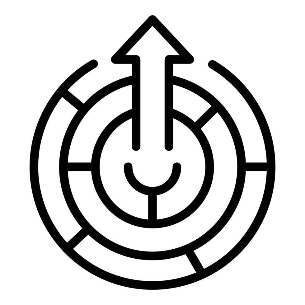 Out labyrint icon outline vector. Self career vector