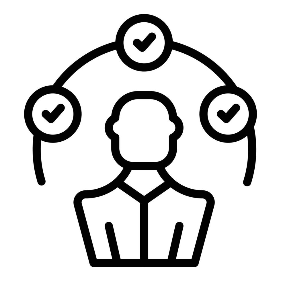 Approved manager icon outline vector. Self people vector