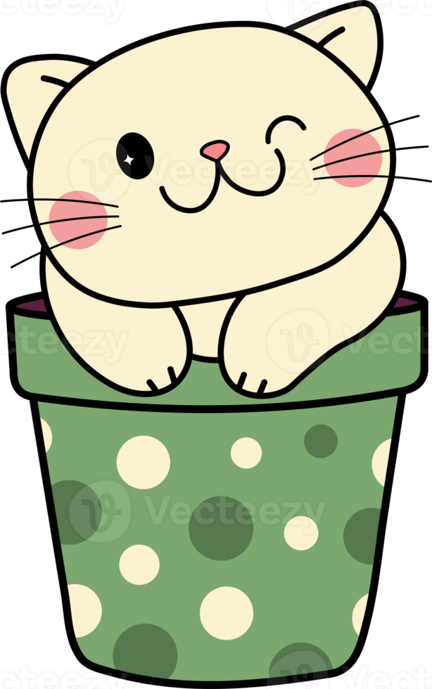 Pot kitten cute flower cat flower pot kitty adorable pet cute cat png