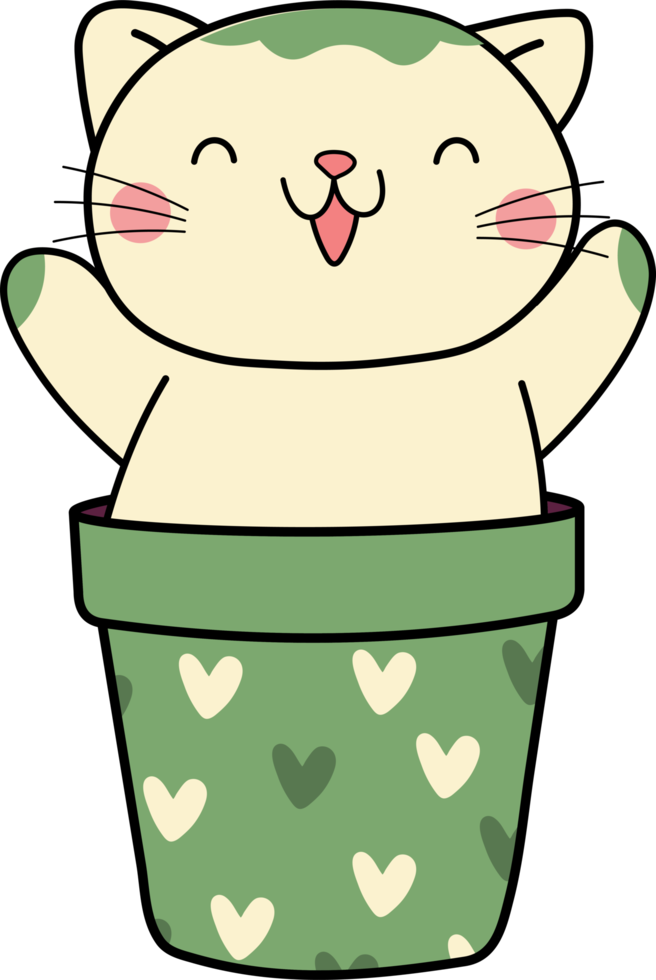 Cat flower cute pot flower pot kitten kitty pet cute cat adorable png