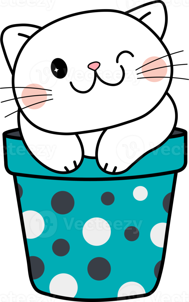Adorable kitten cute flower pot kitty pet cute cat png