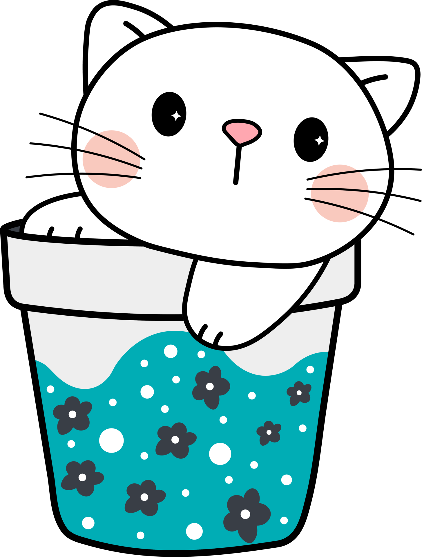 kitty-cat-flower-cute-pot-flower-pot-kitten-pet-cut-15097378-png