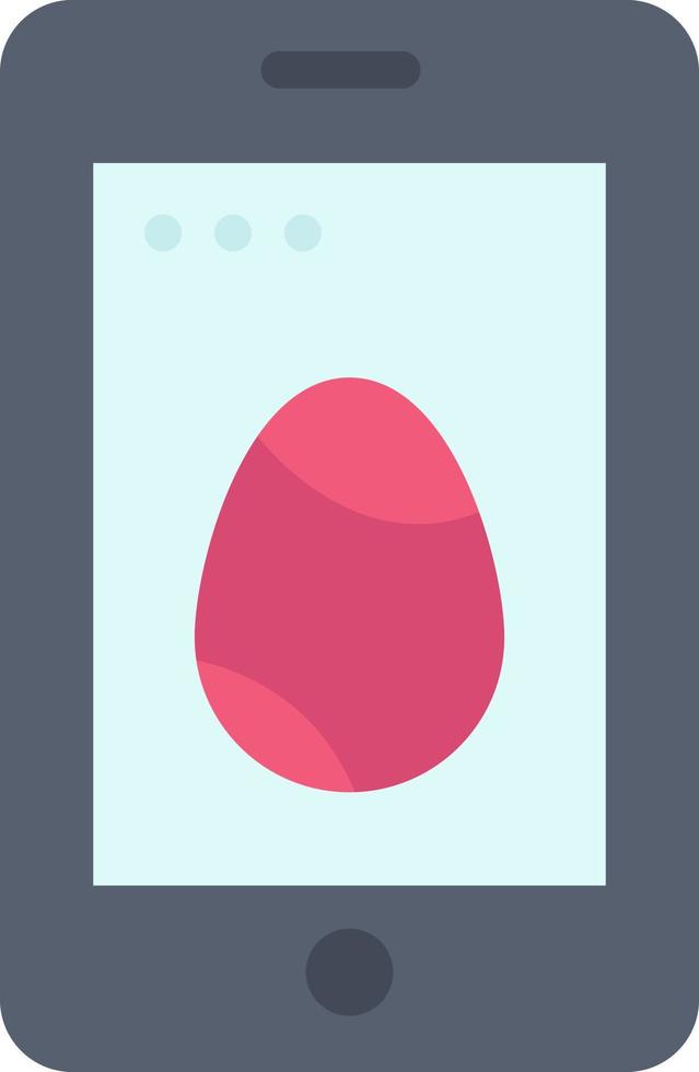 Mobile Easter Cell Egg  Flat Color Icon Vector icon banner Template