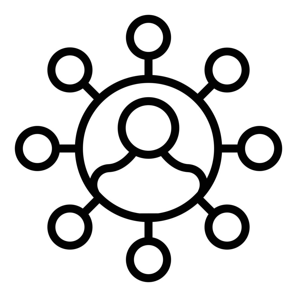 Chart expert icon outline vector. Cyber consult vector