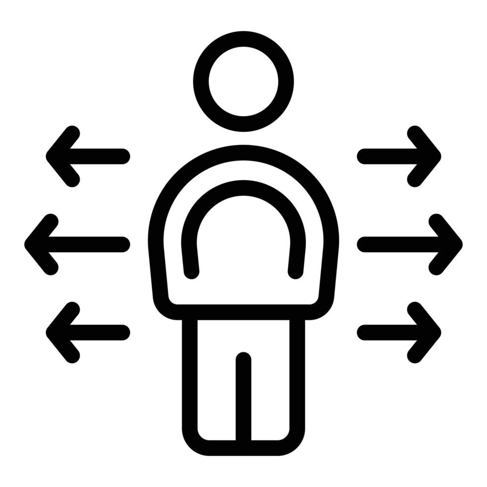 Move from comfort zone icon outline vector. Work start vector