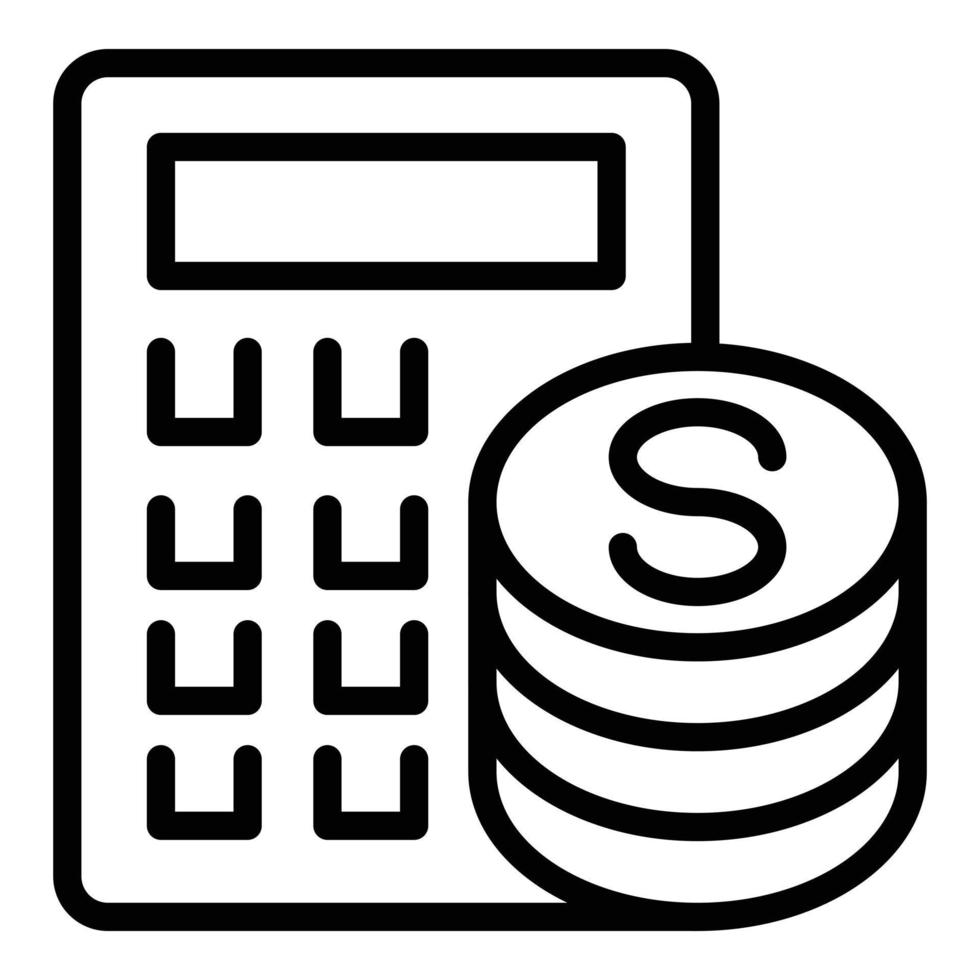 Money calculator icon outline vector. Self people vector