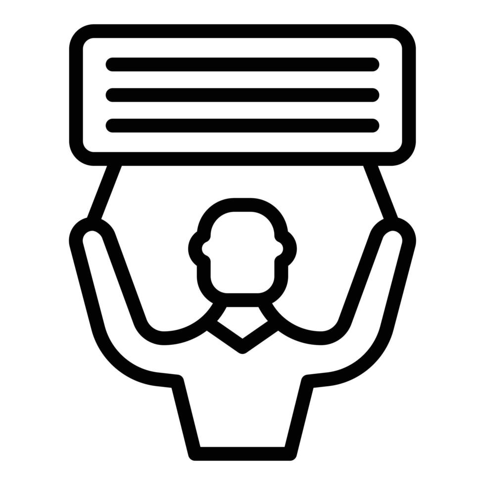 Man banner icon outline vector. Hero obstacle vector
