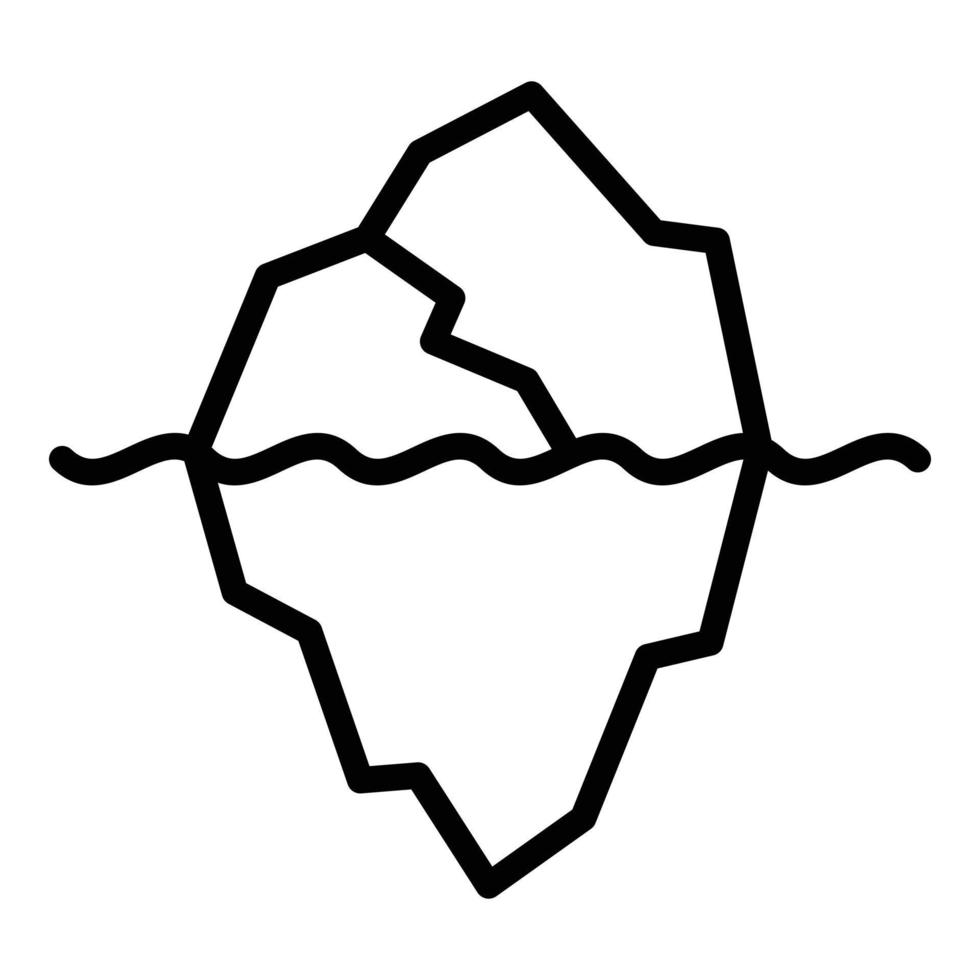 Huge iceberg icon outline vector. Glacier underwater vector