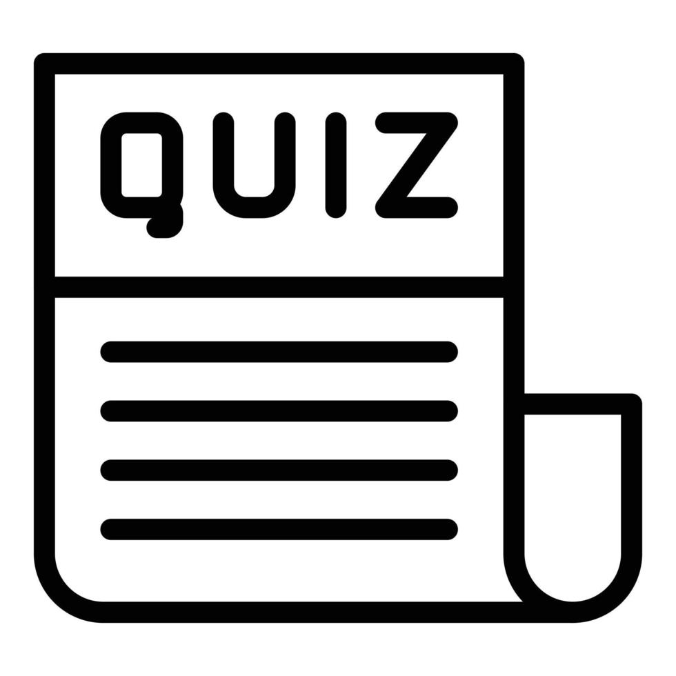 Quiz paper icon outline vector. Poster show vector