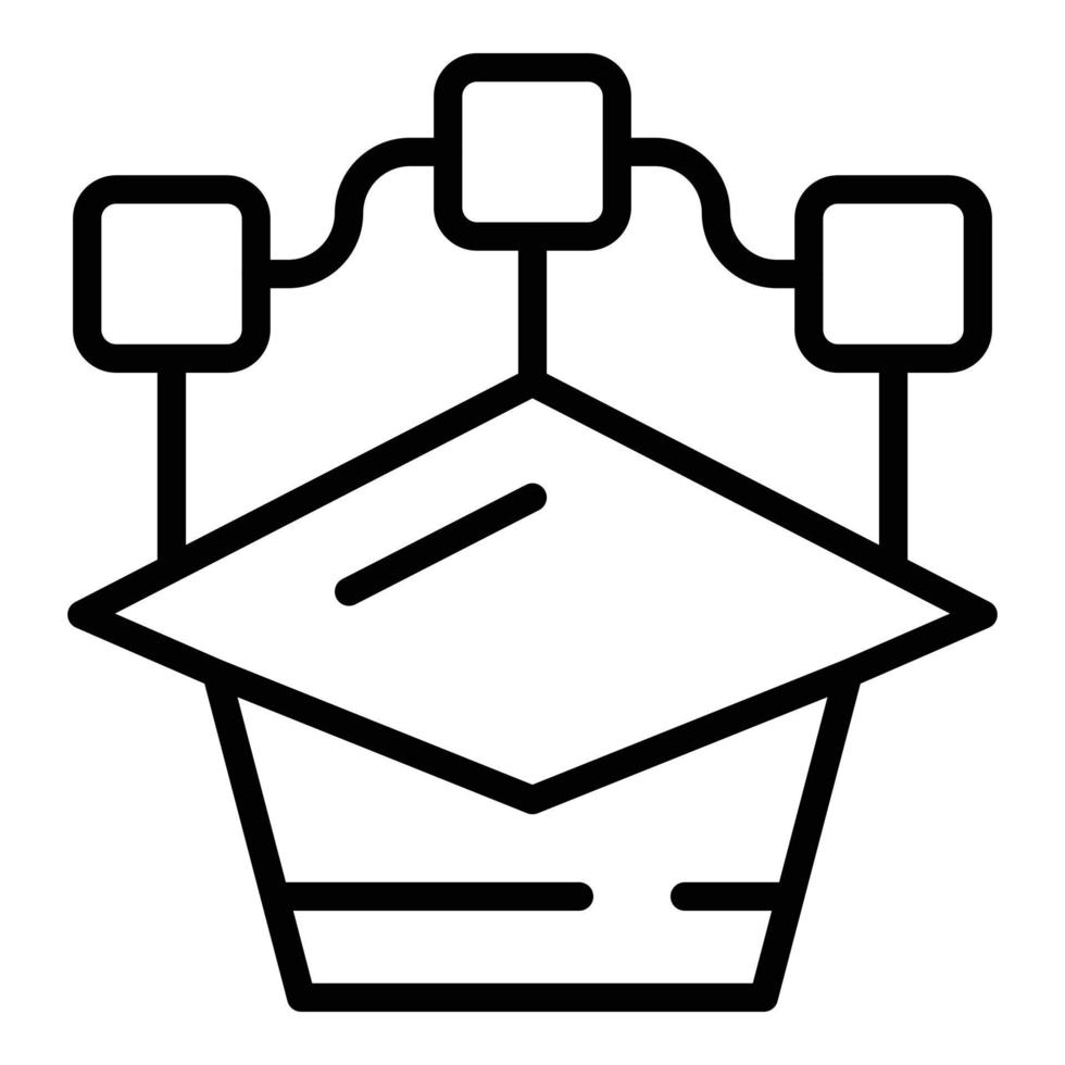 Expert graduation icon outline vector. Work consult vector