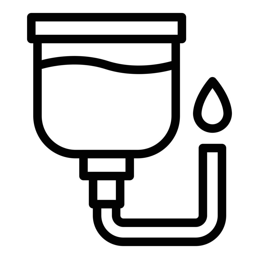 vector de contorno de icono de ahorro de energía de agua. reciclar botella