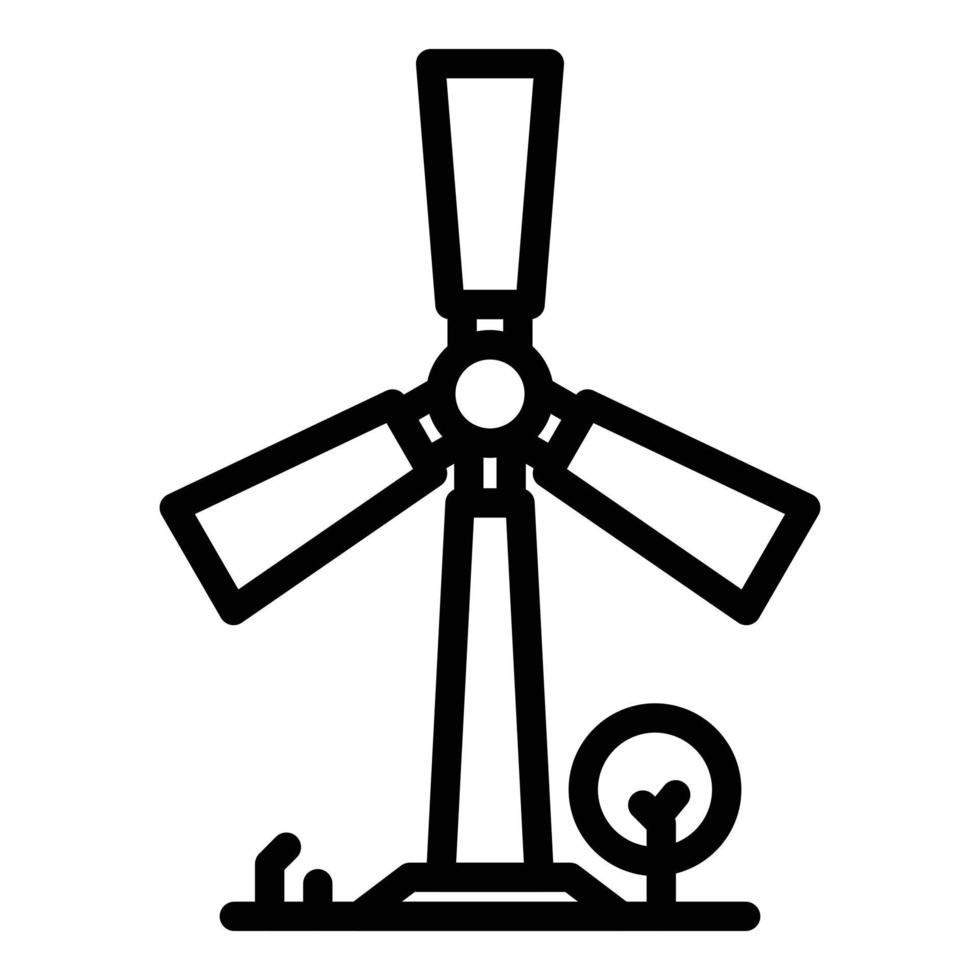 vector de contorno de icono de turbina de viento. reciclar limpio