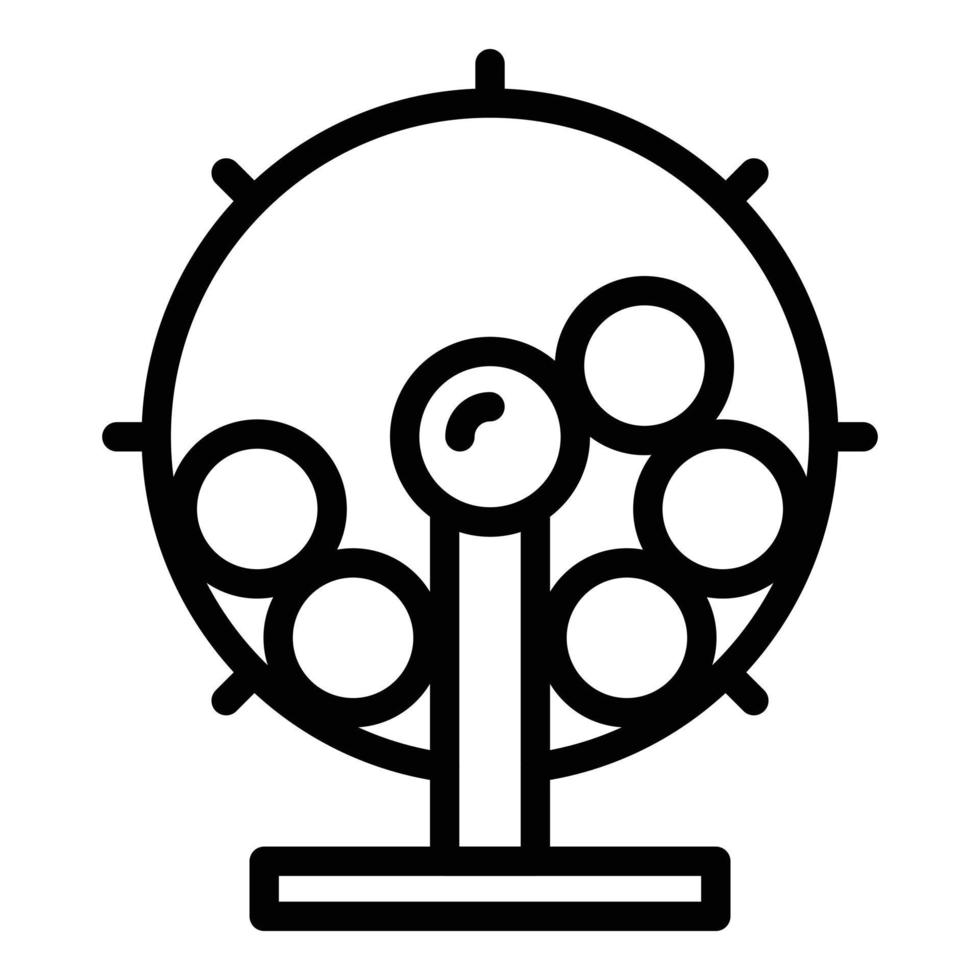 Fun wheel icon outline vector. Trivia exam vector